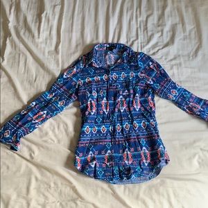 Navajo pattern button up shirt